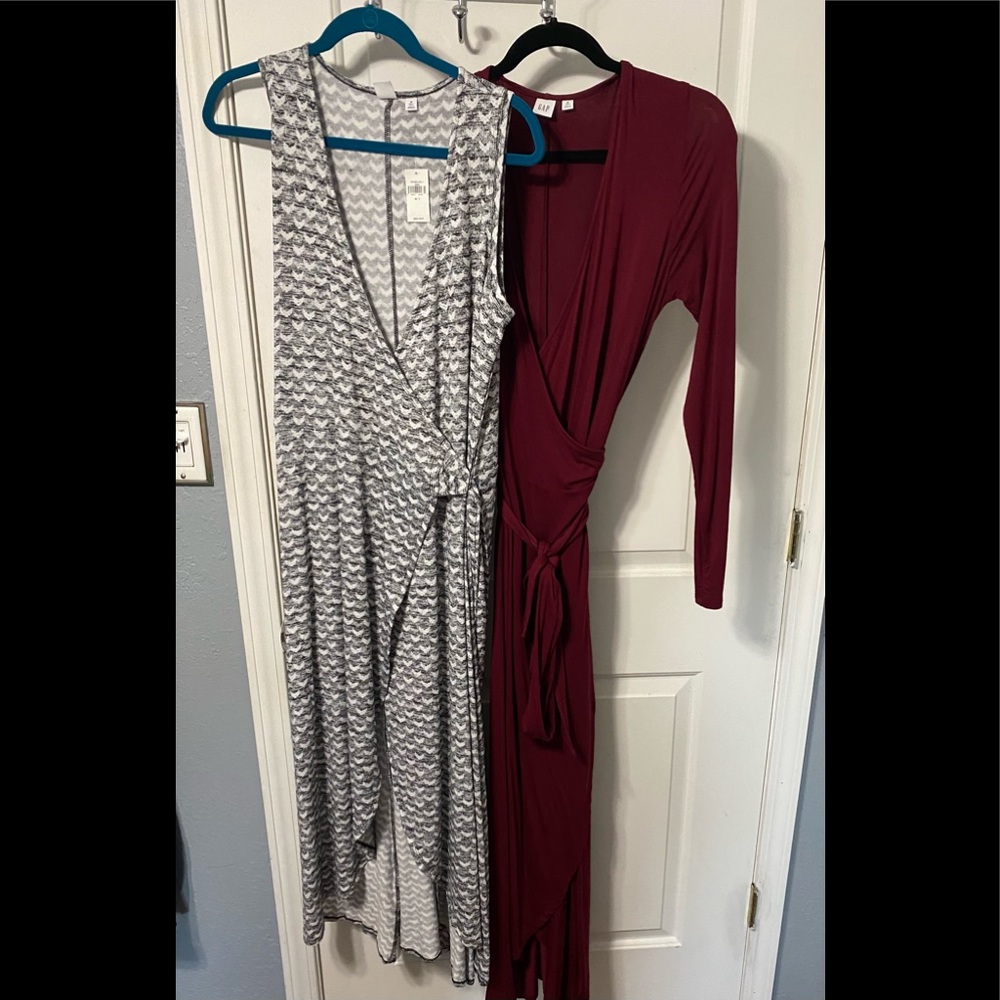 Lot of 2 GAP medium tall wrap dresses. NWT